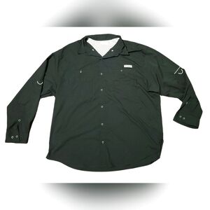 Columbia PFG Shirt Mens Large Omni Shade Performance Fish Black Vented XXL